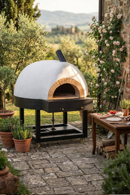 فرن بيتزا دائري غاز مع أرضية دوّارة – قطر 170 سم