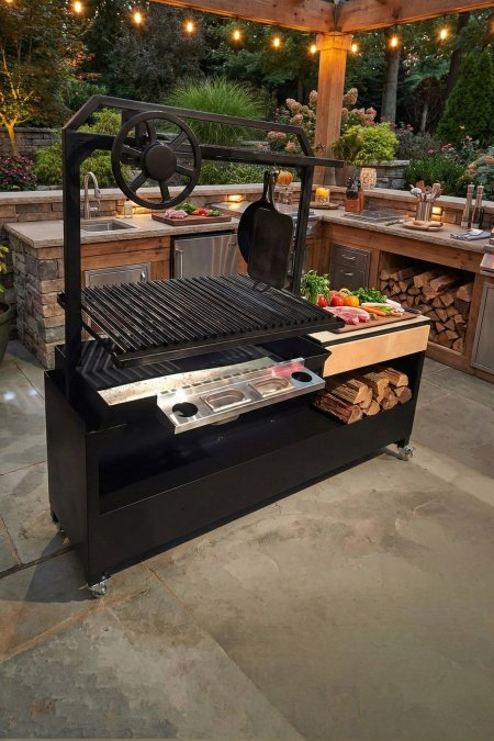 شواية خارجية 1.50م – رف ستيك متحرك + سياخ شوي