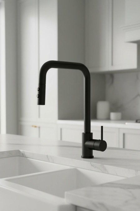 حنفية مطبخ أسود مطفي مودرن