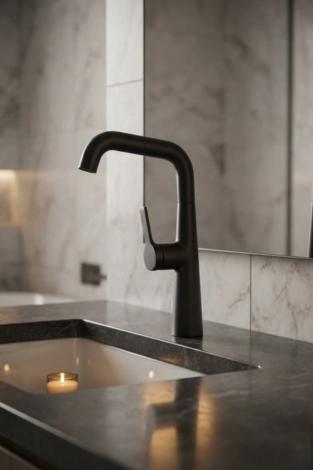 حنفية مغسلة حمّام مودرن – أسود مطفي