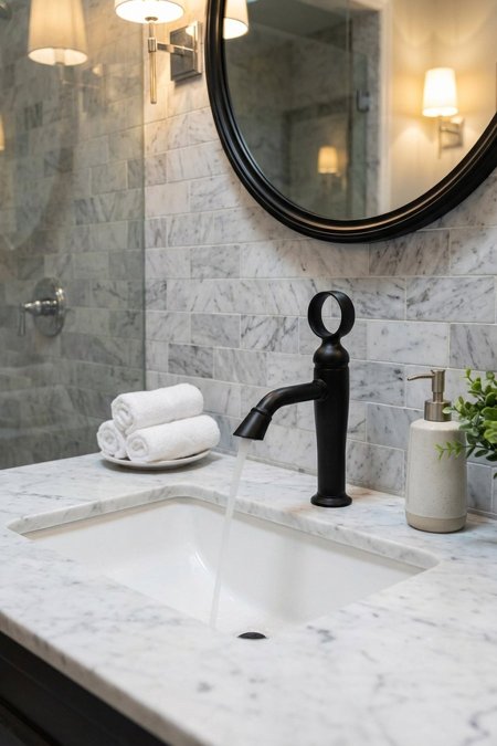 حنفية مغسلة رينغ كلاسيك – أسود مطفي