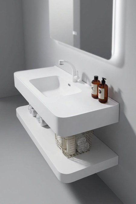 مغسلة حمّام معلّقة لون أبيض