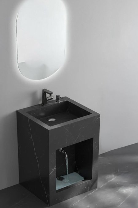 مغسلة وضوء مودرن لون أسود رخامي