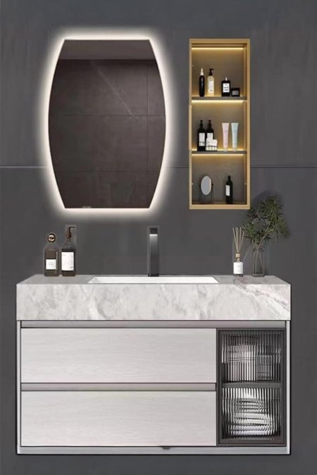 طقم مغسلة حمام مودرن معلّقة