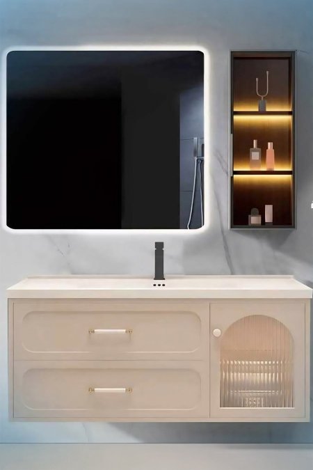 طقم مغسلة مودرن معلّق (أوف وايت)