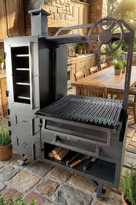 مطبغ خارجي مع زجاج حراري + جريل طويل