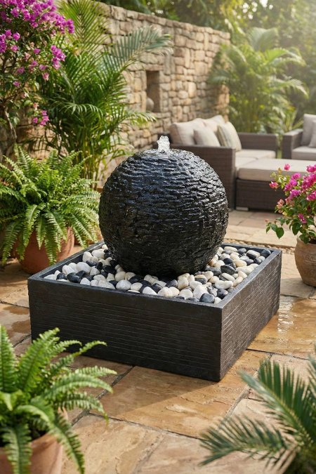 نافورة كرة مودرن – إسمنت (0.8×0.8×0.8م)