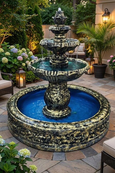 نافورة كلاسيكية 3 طبقات – إسمنت (1.5×1.5م)