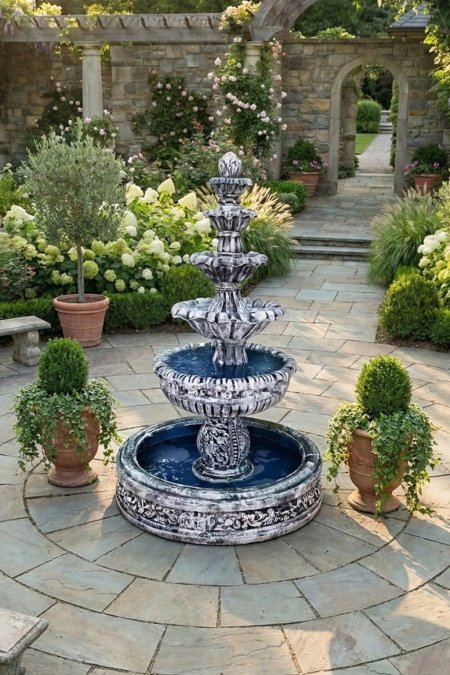 نافورة كلاسيكية 5 طبقات – تشطيب رخامي (2.20×1.50م)