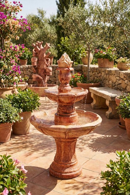 نافورة كلاسيك طبقتين – طراز رخامي (إسمنت)