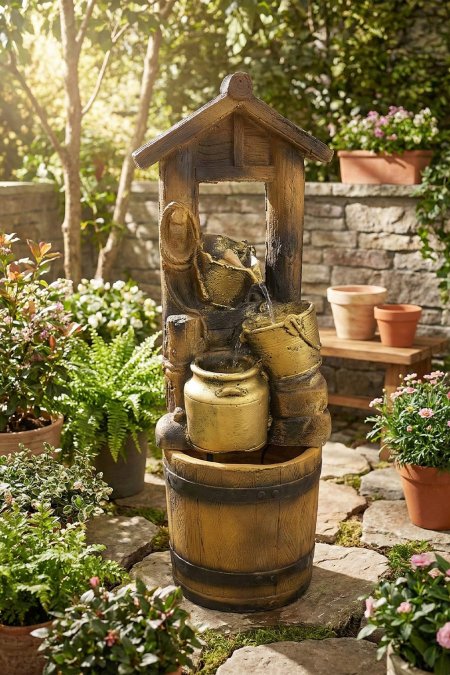 نافورة البير والجرار الريفية (حجم صغير)