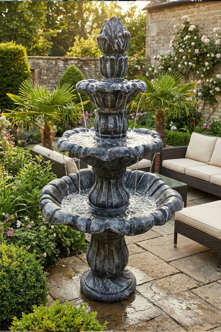 نافورة التاج الكلاسيكية – 3 طبقات (شكل رخامي)