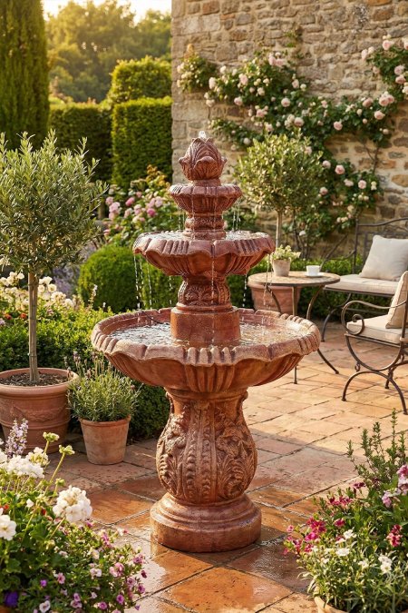 نافورة التاج الكلاسيكية – 3 طبقات (لون نحاسي/تراثي)