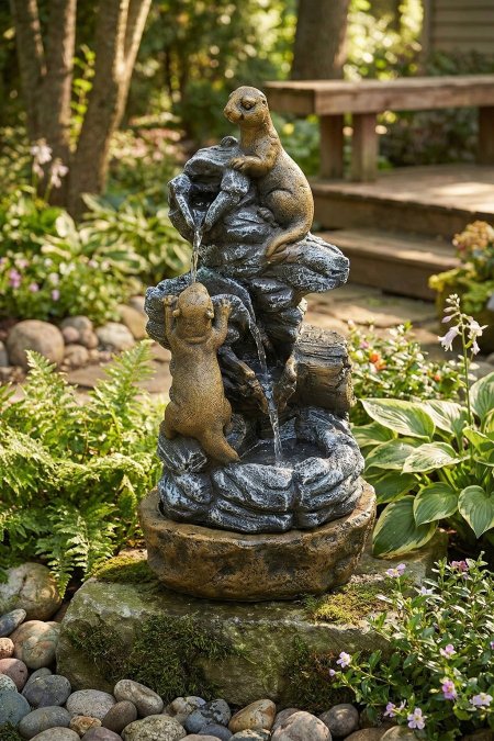 نافورة السناجب الشقية – شلال الصخور (صغير)