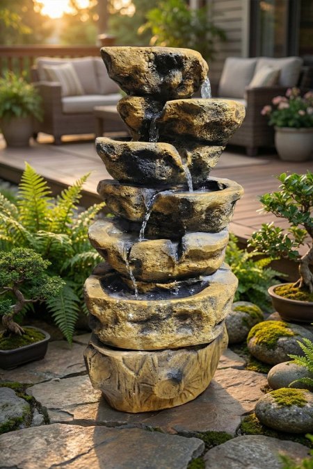 نافورة الصخور المتدرجة – شلال حجري (صغير)