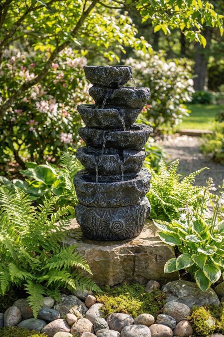 نافورة صخور متدرجة – شلال أحواض صغير