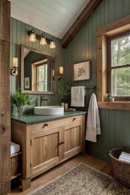 مغسلة خشب رخامي أخضر