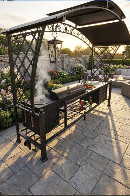 مطبخ شواية خارجي “البرجولا الملكي” – طول 220 سم