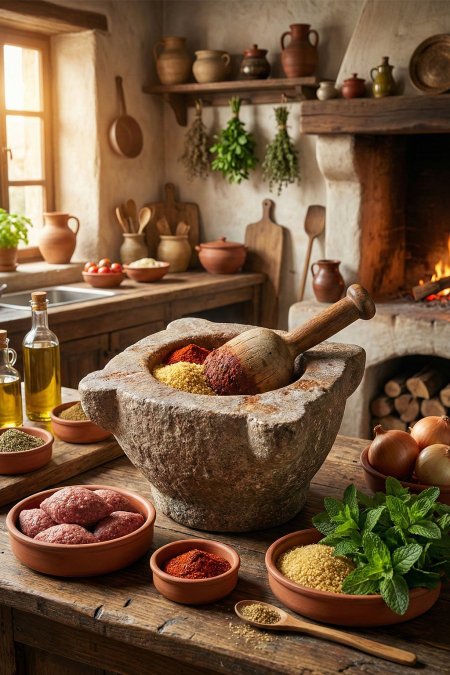 جرن مضقّة لحمة حجر طبيعي – تراثي فاخر