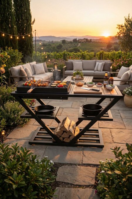 جريل مشاوي وطاولة تقديم بتصميم عصري فاخر