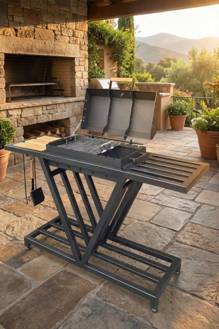 جريل مشاوي بغطاء جانبي وتصميم عصري فاخر