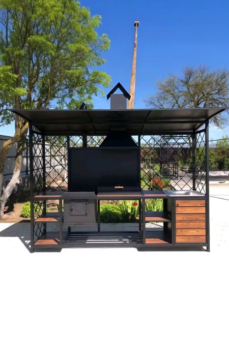 مطبخ شواء خارجي حديد بتصميم فاخر