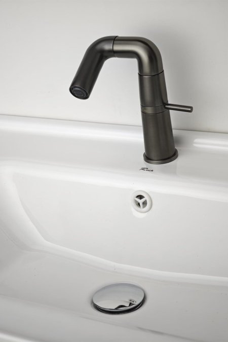 حنفية مغسلة رمادي غرافيت بتصميم منحني عصري