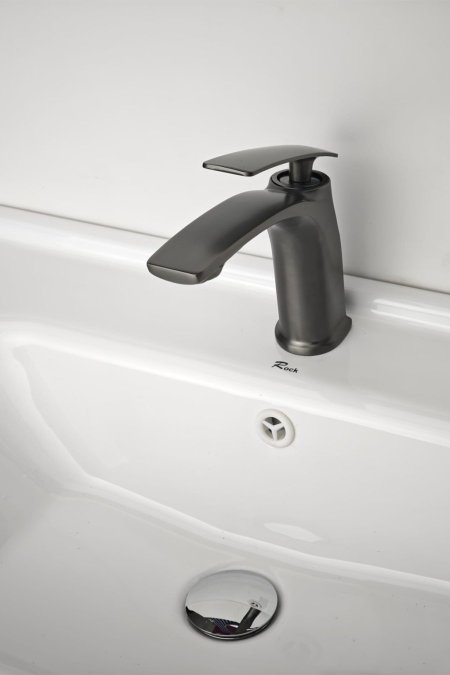 حنفية مغسلة رمادي غرافيت بتصميم انسيابي عصري