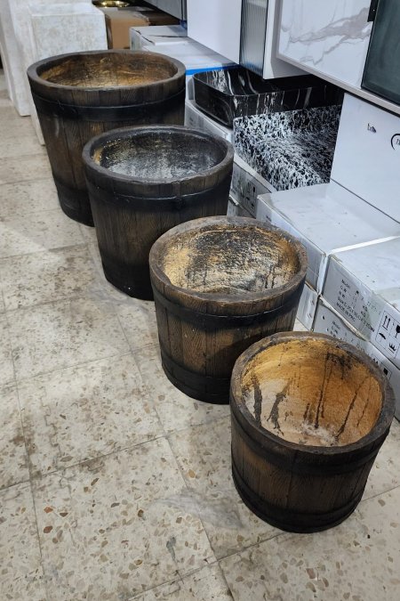 طقم قوّارات على شكل برميل خشبي كلاسيكي