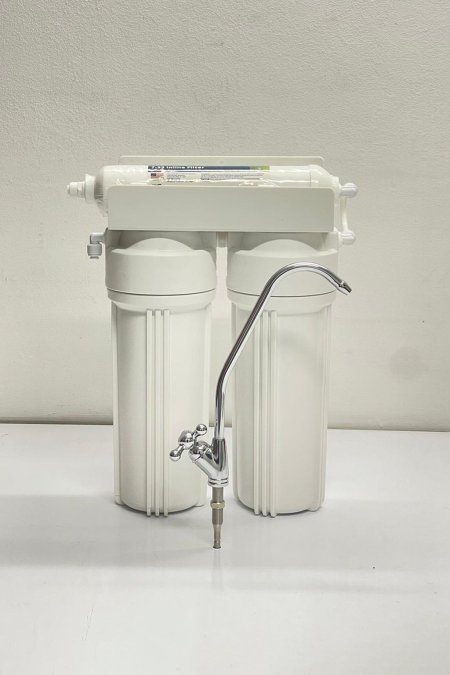 فلتر مياه مزدوج مع حنفية معدنية