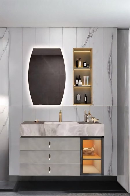 طقم مغسلة "رخامي" - فخامة عصرية وإشراقة هادئة