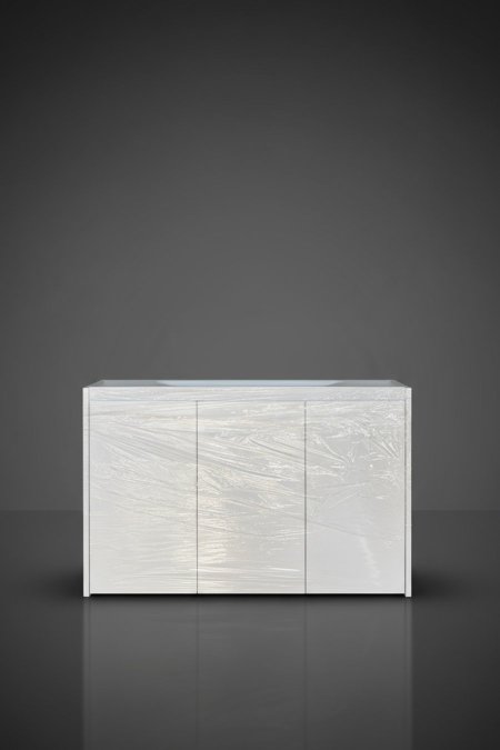 خزانة خشب أبيض بتصميم فخم عصري