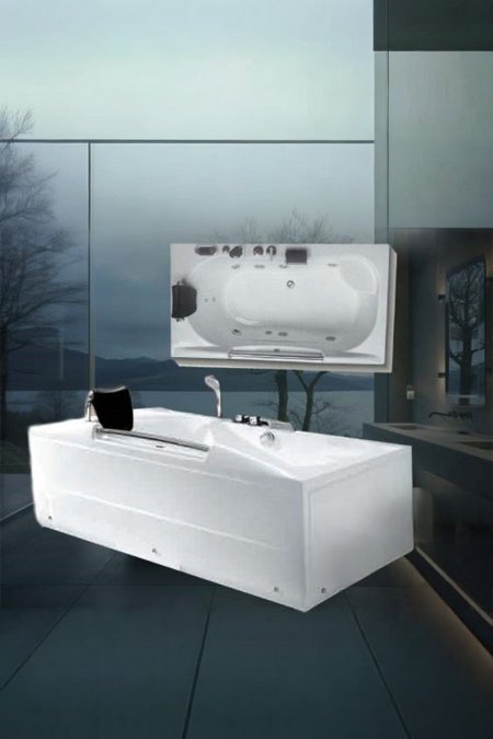 جاكوزي مستطيل هيدرومساج مع مسند رأس