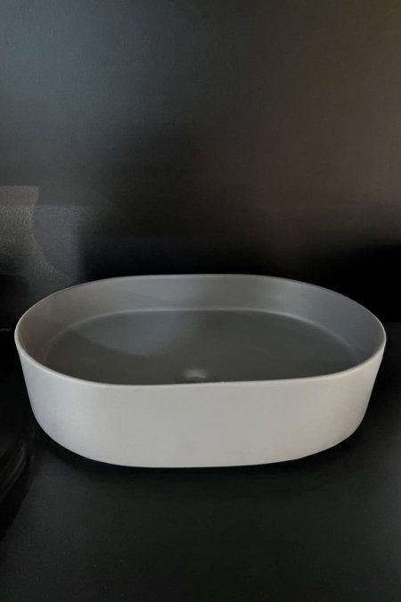 حوض مغسلة رمادي مطفي – موديل موودرن