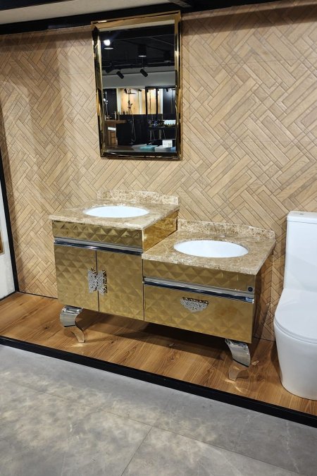 مغسلة ستانلس ستيل ذهبية فاخرة