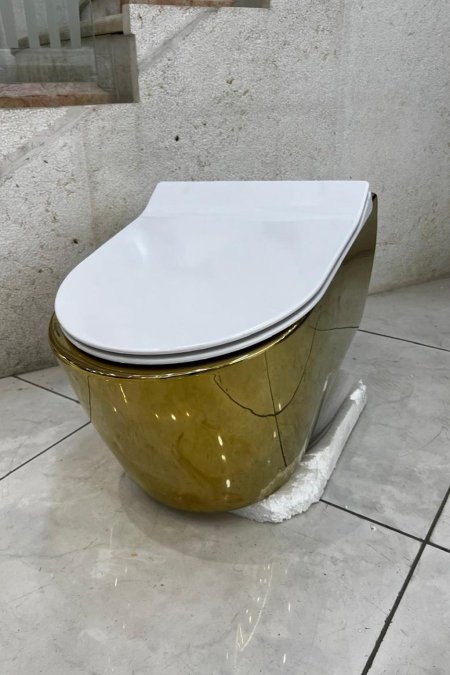 مرحاض تعليق – لون ذهبي لامع