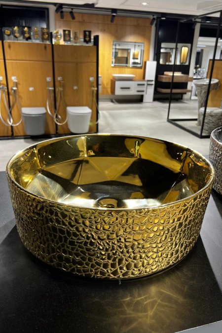 حوض مغسلة ذهبي فاخر – موديل بروستيج جولد