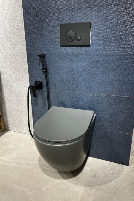 مرحاض جداري بلون رمادي مطفي – Shadow Grey Matte Edition