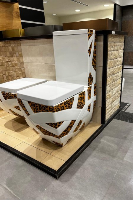 طقم مرحاض أرضي بنقشة النمر – Leopard Royal Set