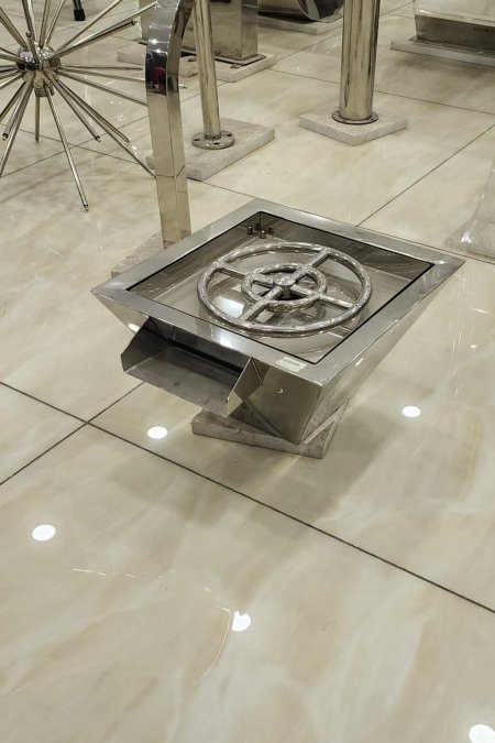 موزع نافورة ستانلس ستيل مربع (جريان دائري)