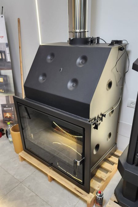 كاسيت حطب زجاج كبير – مدفأة إدخال للتدفئة المركزية