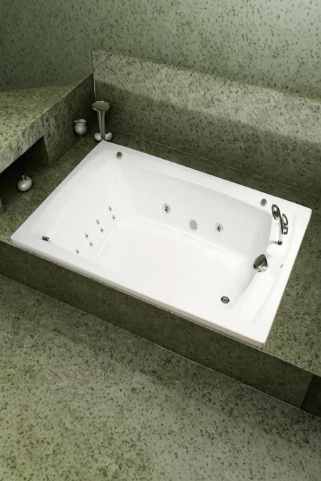 بانيو جاكوزي مستطيل مدمج للمساج المائي