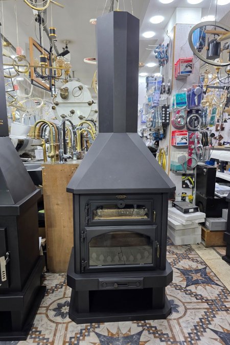 صوبة حطب إسبانية حديد سكب مزدوج – 8 ملم مع طوب حراري