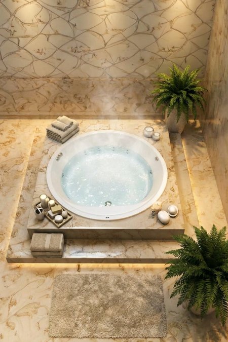 جاكوزي دائري أرضي سبا منزلي