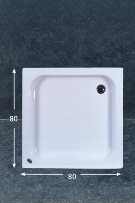 أرضية شاور مربعة 80×80 سم – أبيض