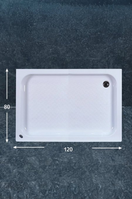 أرضية شاور أكريليك مستطيلة 120×80 سم