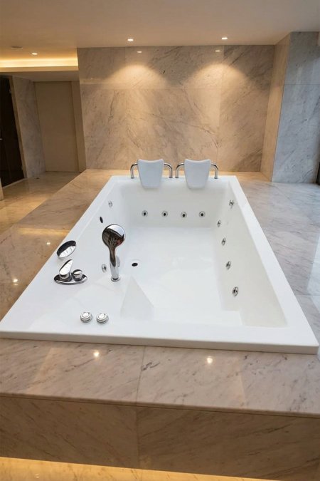 جاكوزي فاخر مدمج في الأرضية – تصميم عميق لشخصين