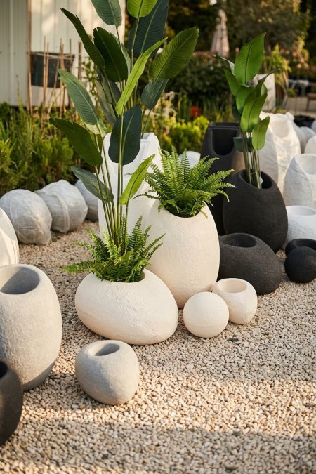 طقم قوّارات حجرية عضوية – أبيض وأسود