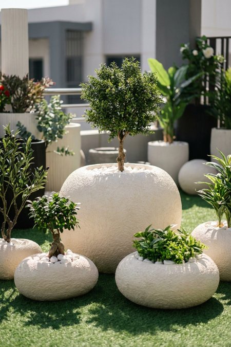 طقم قوّارات حجرية دائرية — موديل الروف والبلكونة