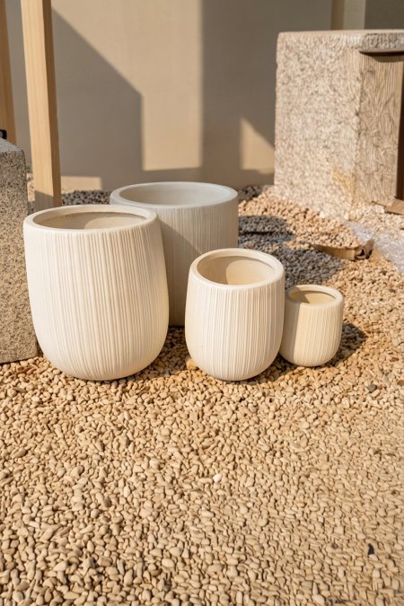 طقم قوّارات مخططة كريمية – 4 قطع